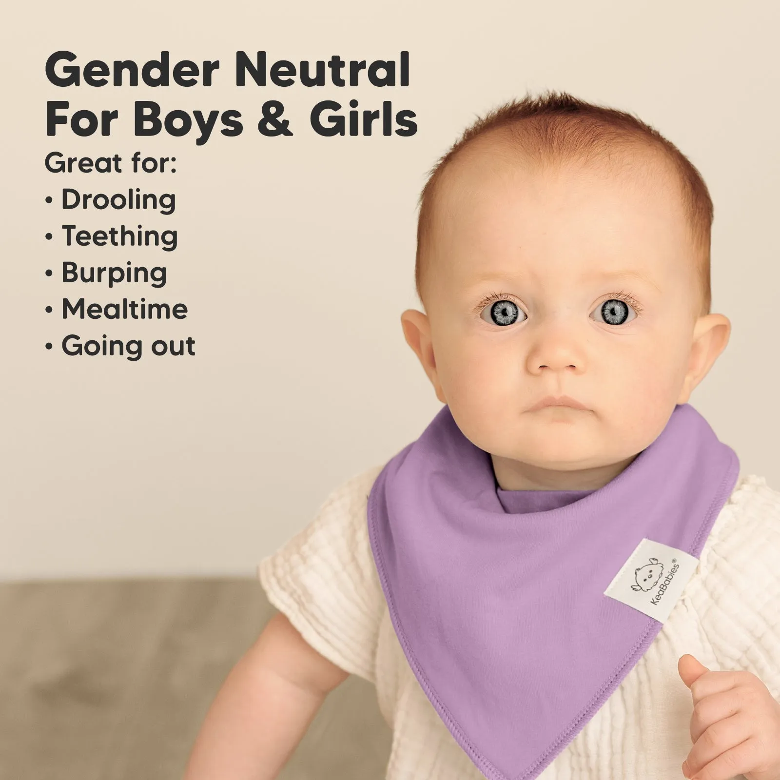 8-Pack Organic Bandana Bibs (Lilac)