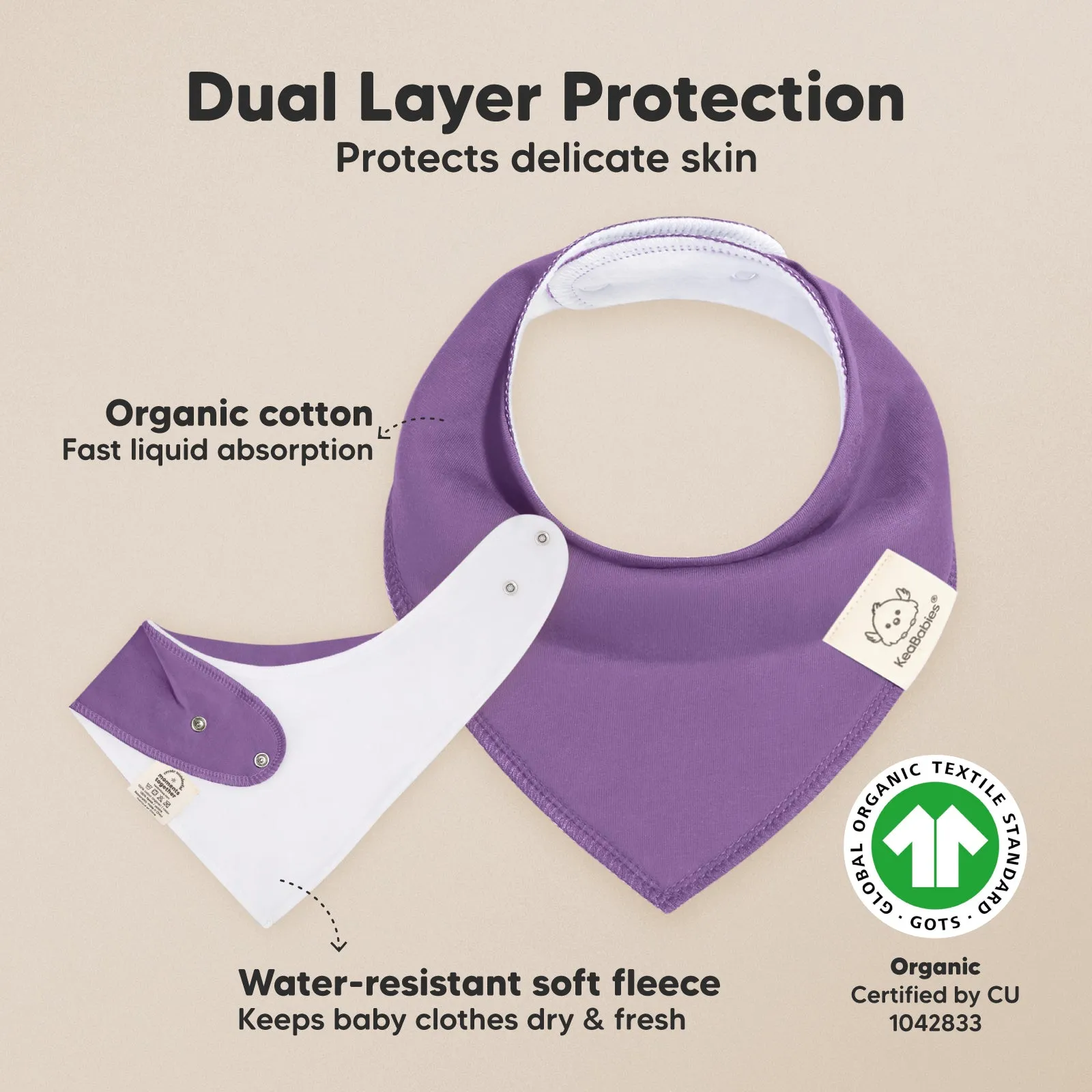 8-Pack Organic Bandana Bibs (Lilac)