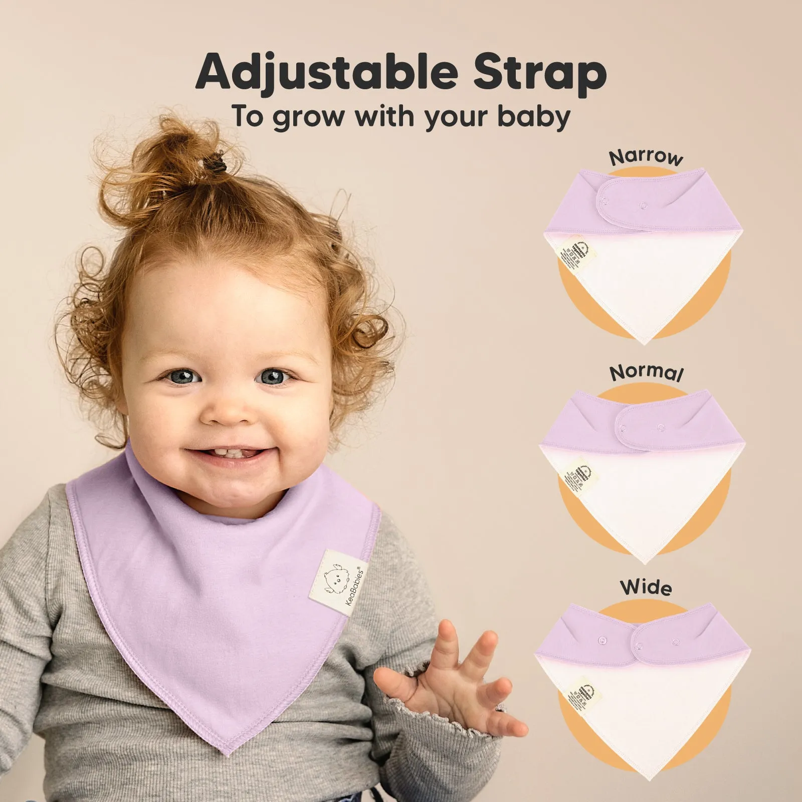 8-Pack Organic Bandana Bibs (Lilac)