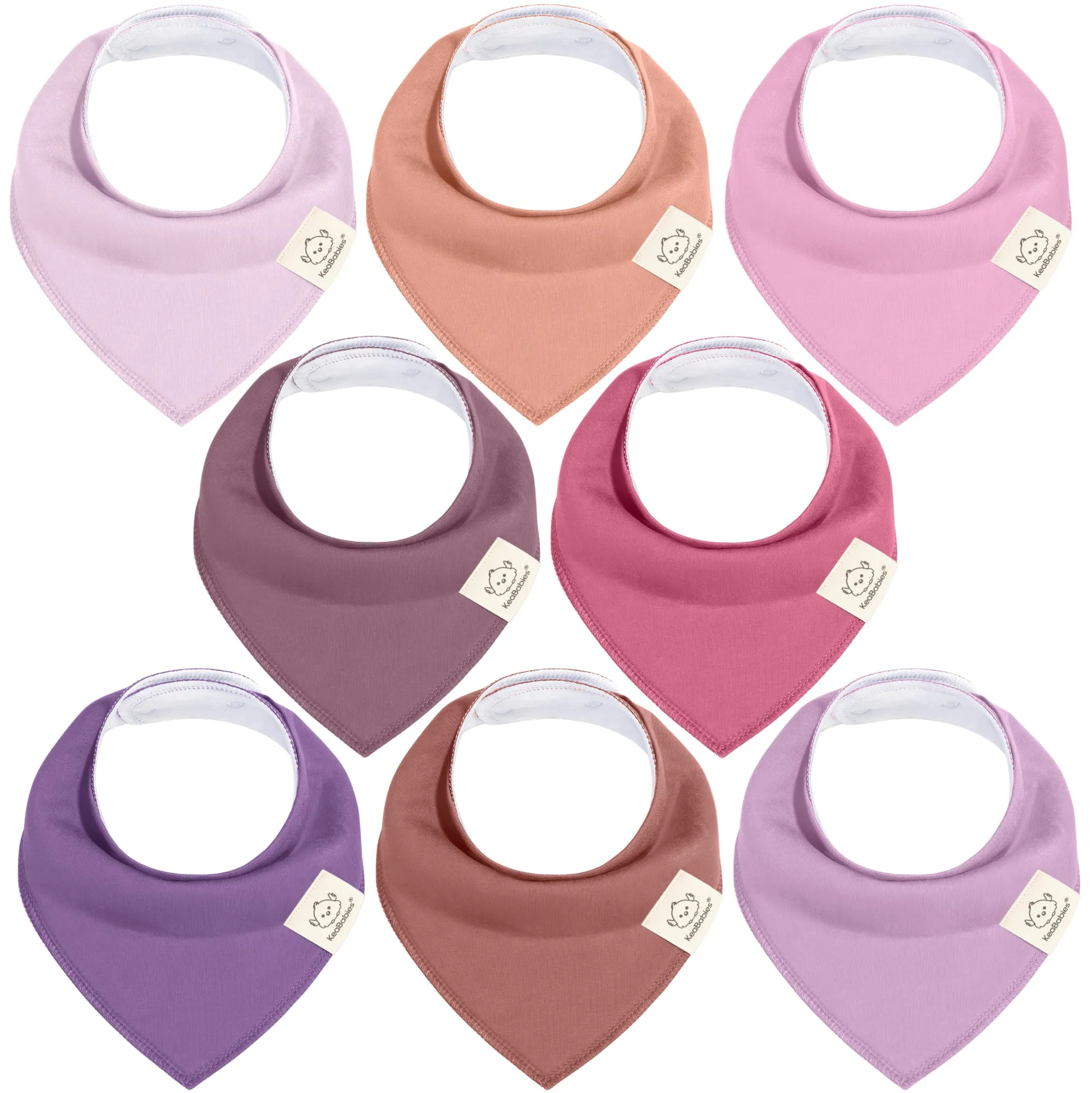 8-Pack Organic Bandana Bibs (Lilac)