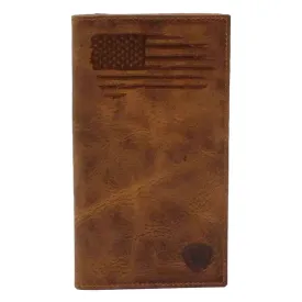 Ariat Distressed Stitched USA Flag - Men's Rodeo Wallet