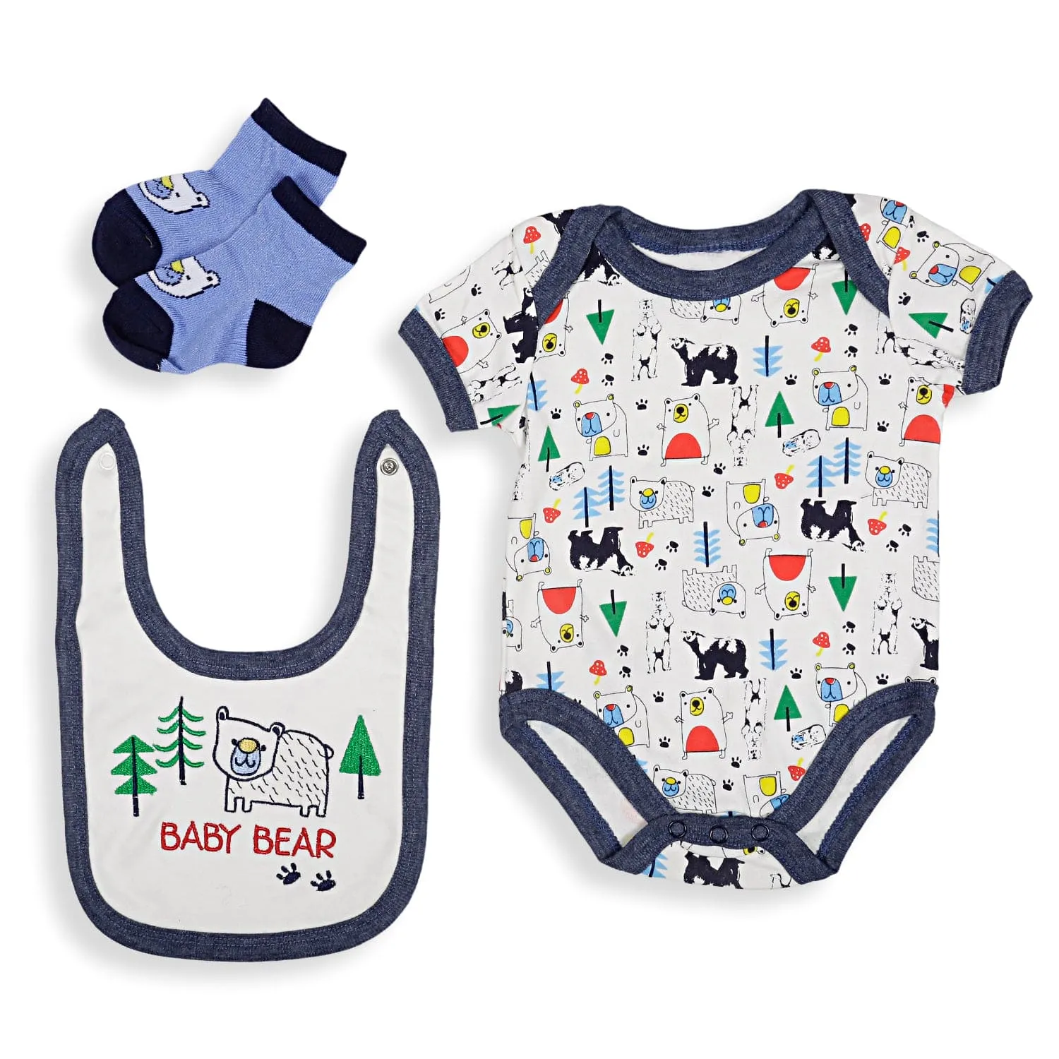 Baby Moo Adventurous Baby Boy Animal Blue 10 Pcs Gift Hamper - 0-9M Sizes Available