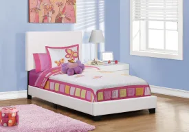 Bed - Twin Size / White Leather-Look