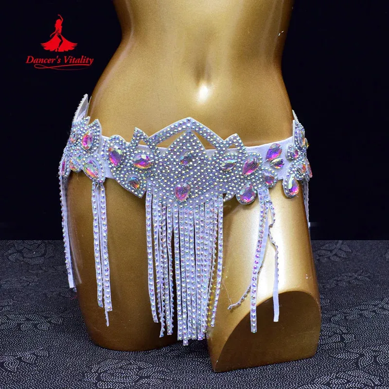 BellyDance Costume Women Customized High Luxury Full Diamond Tassel Professional Performance Clothing Set Oriental Dance Outfit