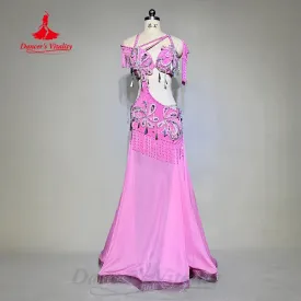 BellyDance Outfit Customized High End Luxury Rhinestone Sexy Tassel Dress Adult and Children Oriental Dance Performance Costumes