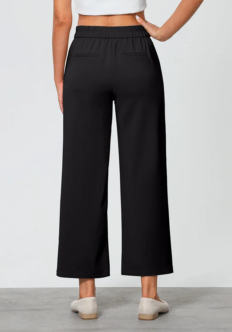 Black Women's Workwise High Rise Slacks Wide Trouser Pant Trousers Wideleg