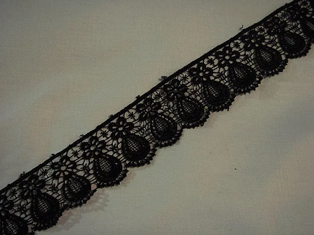 Guipure Lace Trim 45mm Black