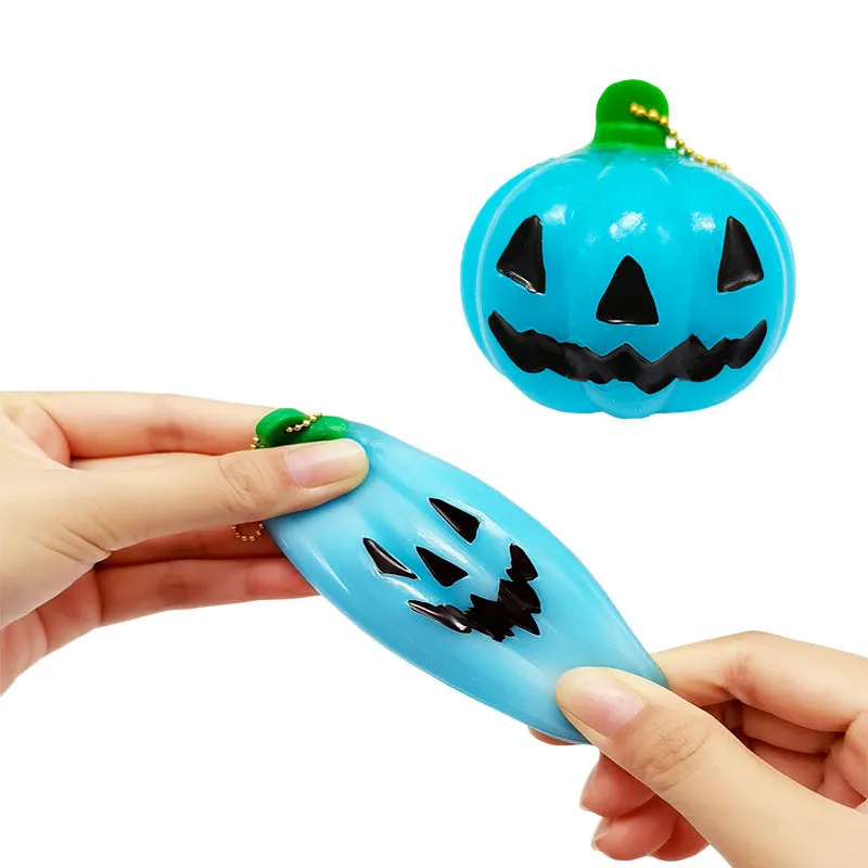 Halloween Stress Relief Toy Simulation Pumpkin Squeeze Squeezing Toy Keychain