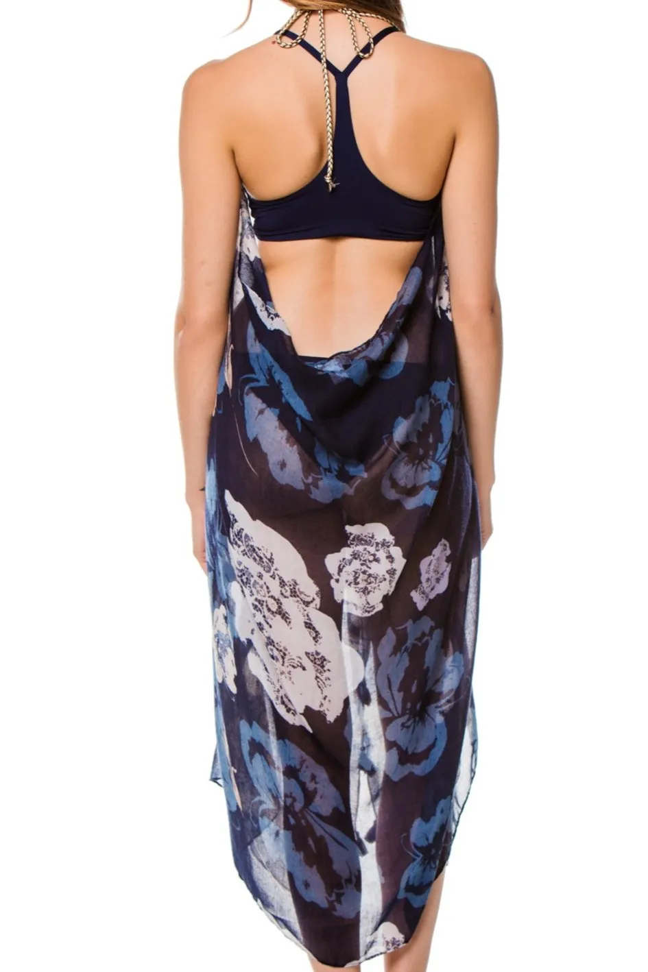 Maxi Halter Sundress Coverup in Evening Primrose Print