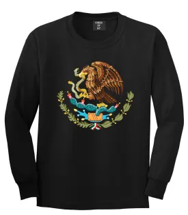 Mexican Color Coat Of Arms Mens Long Sleeve T-Shirt