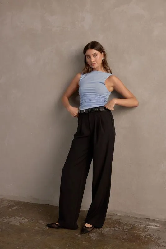 Raef The Label Olivia Wide Leg Pant - Black