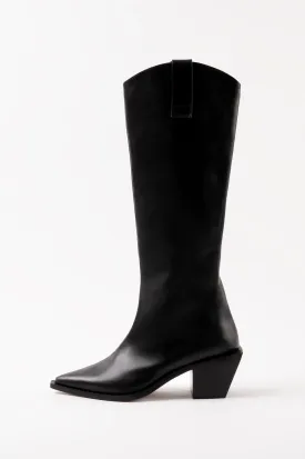 SOLE - Black Leather Cowboy Boots