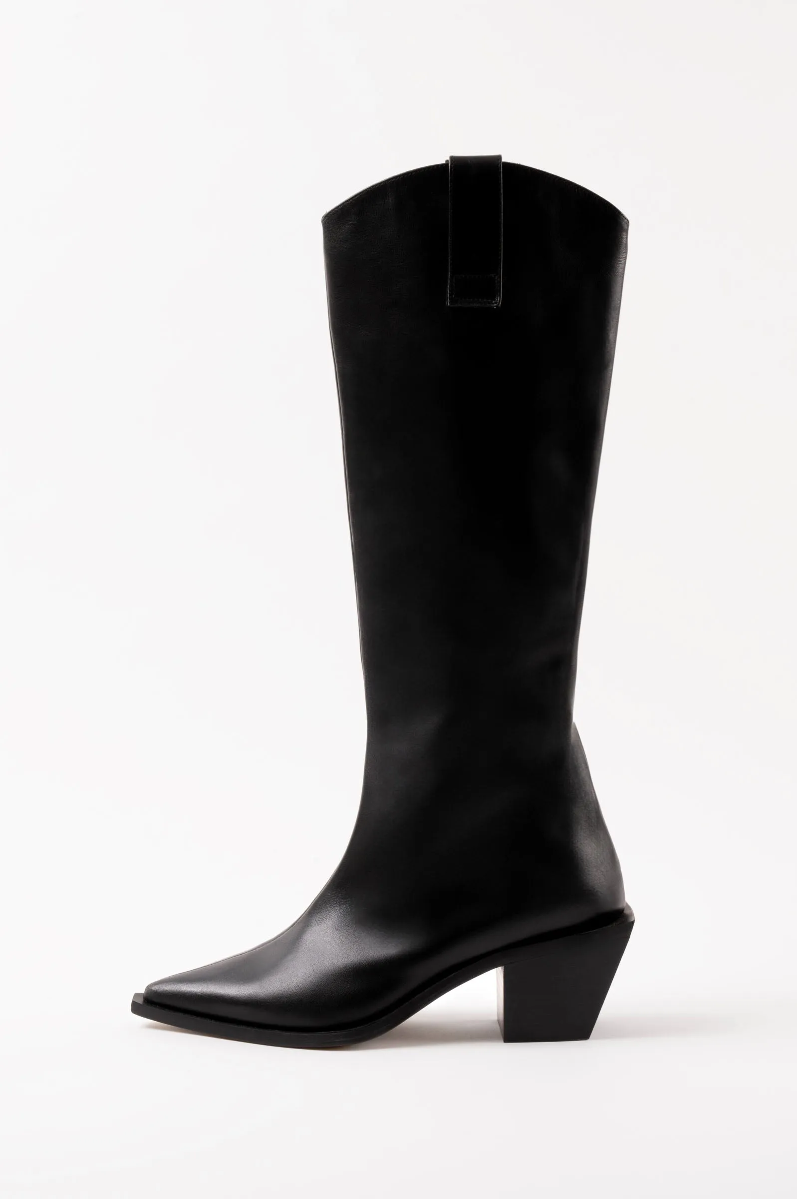 SOLE - Black Leather Cowboy Boots