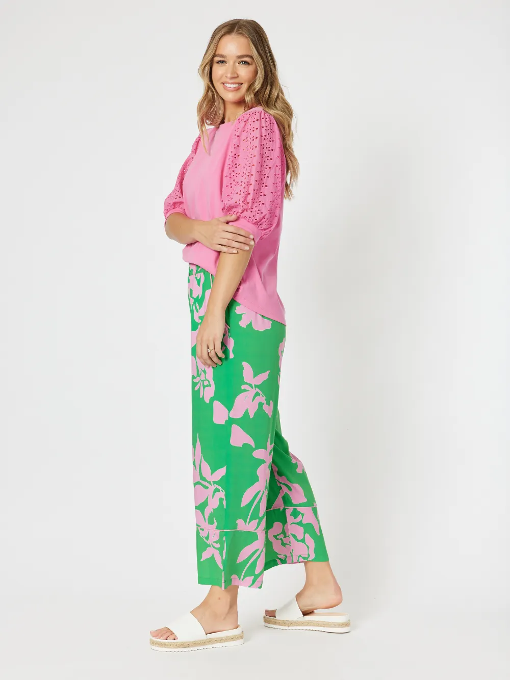 Spring Wide Leg Pant - Emerald