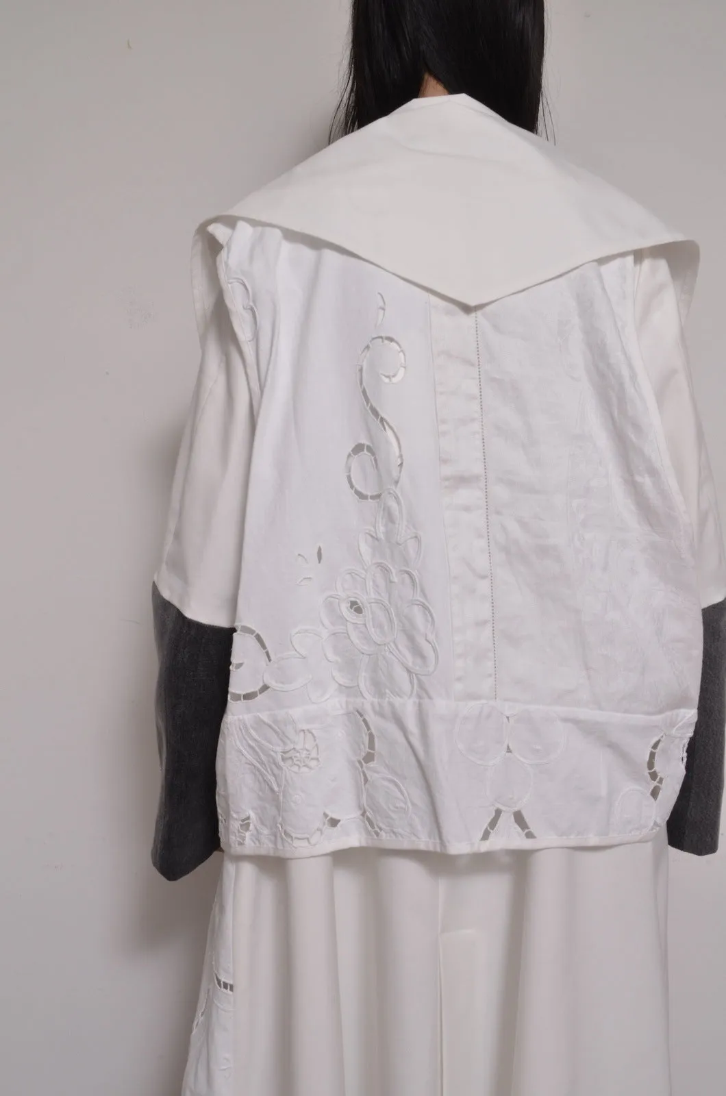 TABLE CLOTH △ SHAWL COAT/SHORT LINER set_WHT