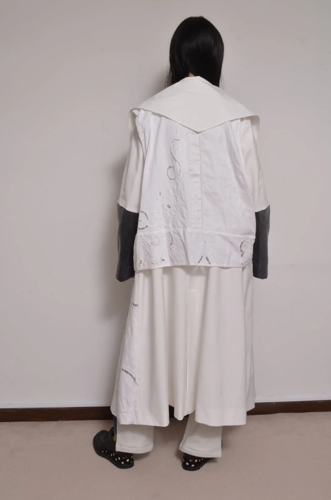 TABLE CLOTH △ SHAWL COAT/SHORT LINER set_WHT