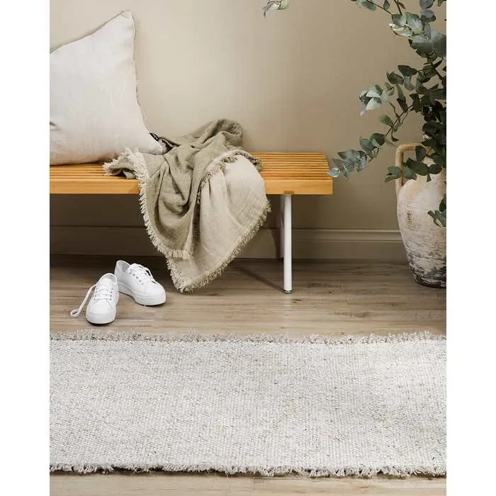 Ulster Floor Runner - White/Natural  (Wool Blend)