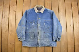 Vintage 1980s Sears Blanket Lined Denim Chore Jacket