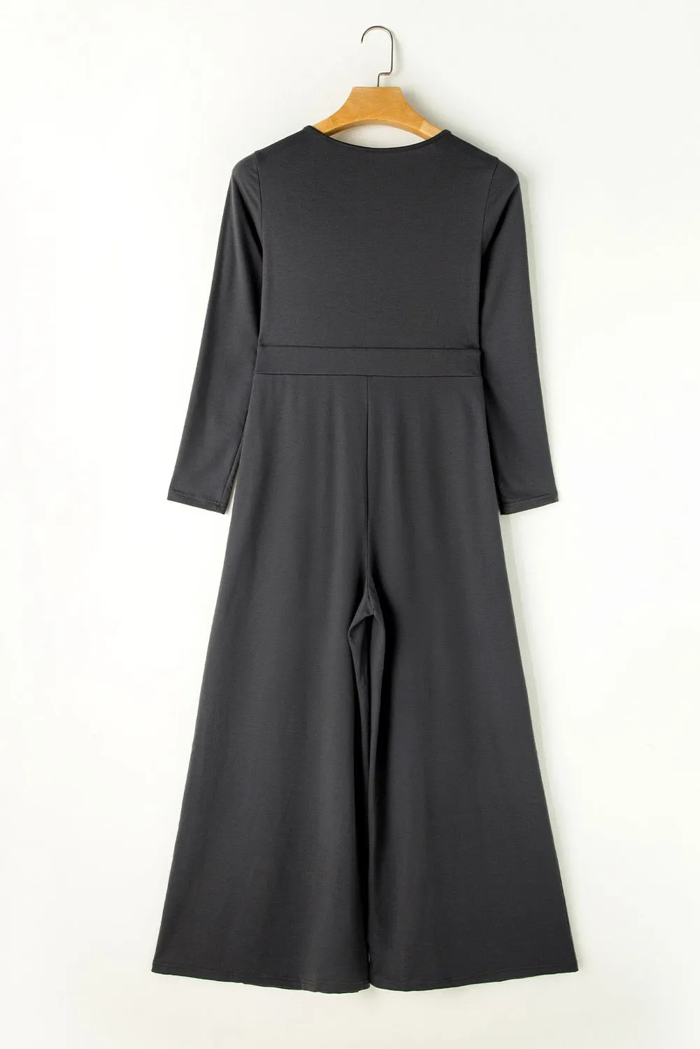 Wide-leg Charcoal Jumpsuit