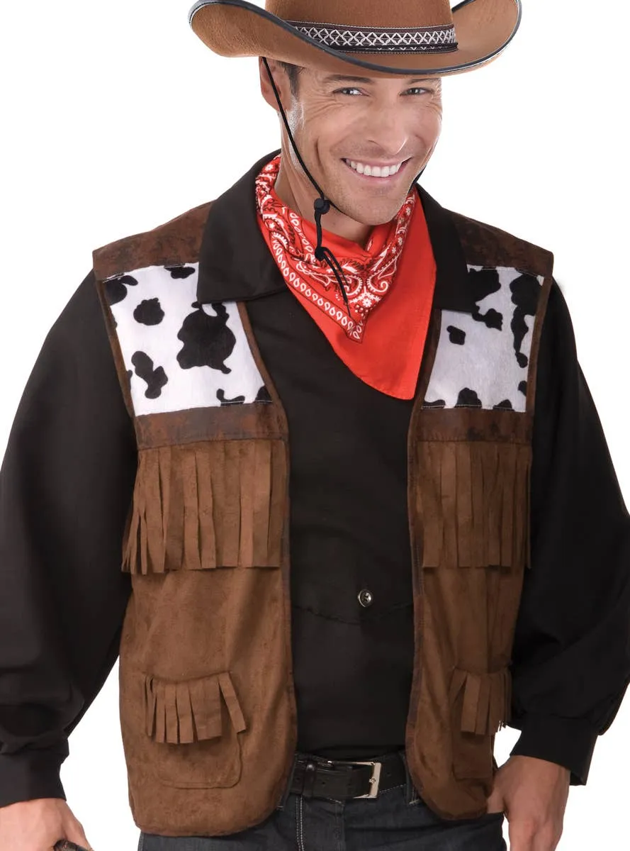 Wild West Mens Plus Size Cowboy Costume Vest