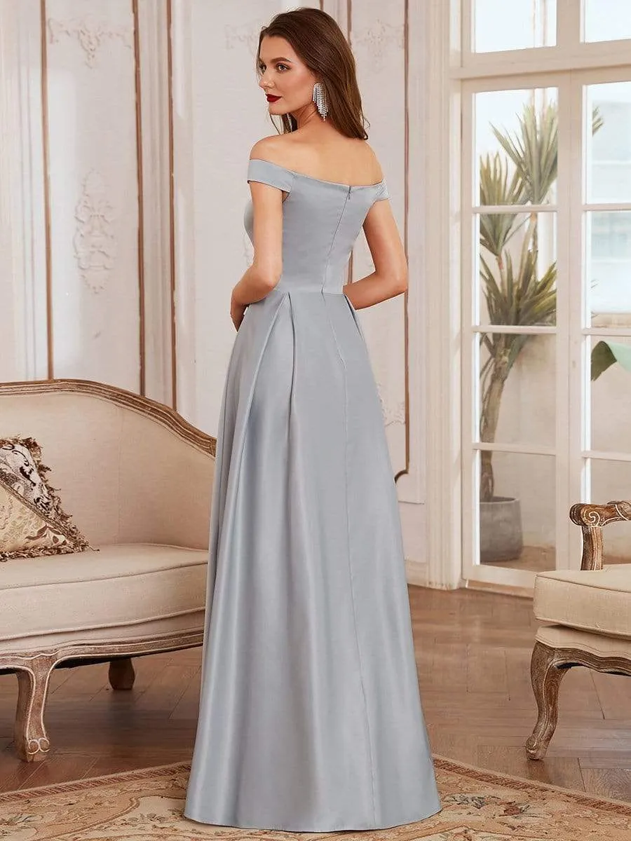 Women's A-Line Off the Shoulder Maxi Long Prom Dress