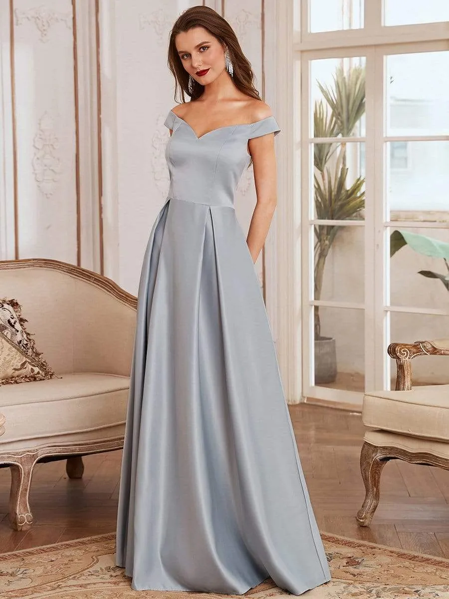 Women's A-Line Off the Shoulder Maxi Long Prom Dress